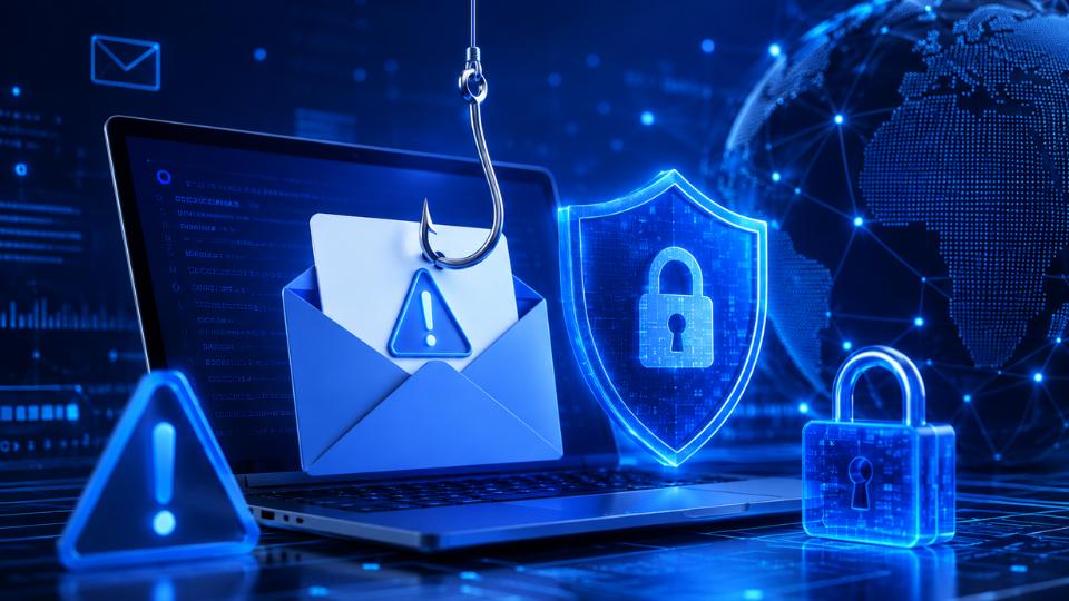 Ilustrasi keamanan siber dan perlindungan data pribadi dari ancaman phishing